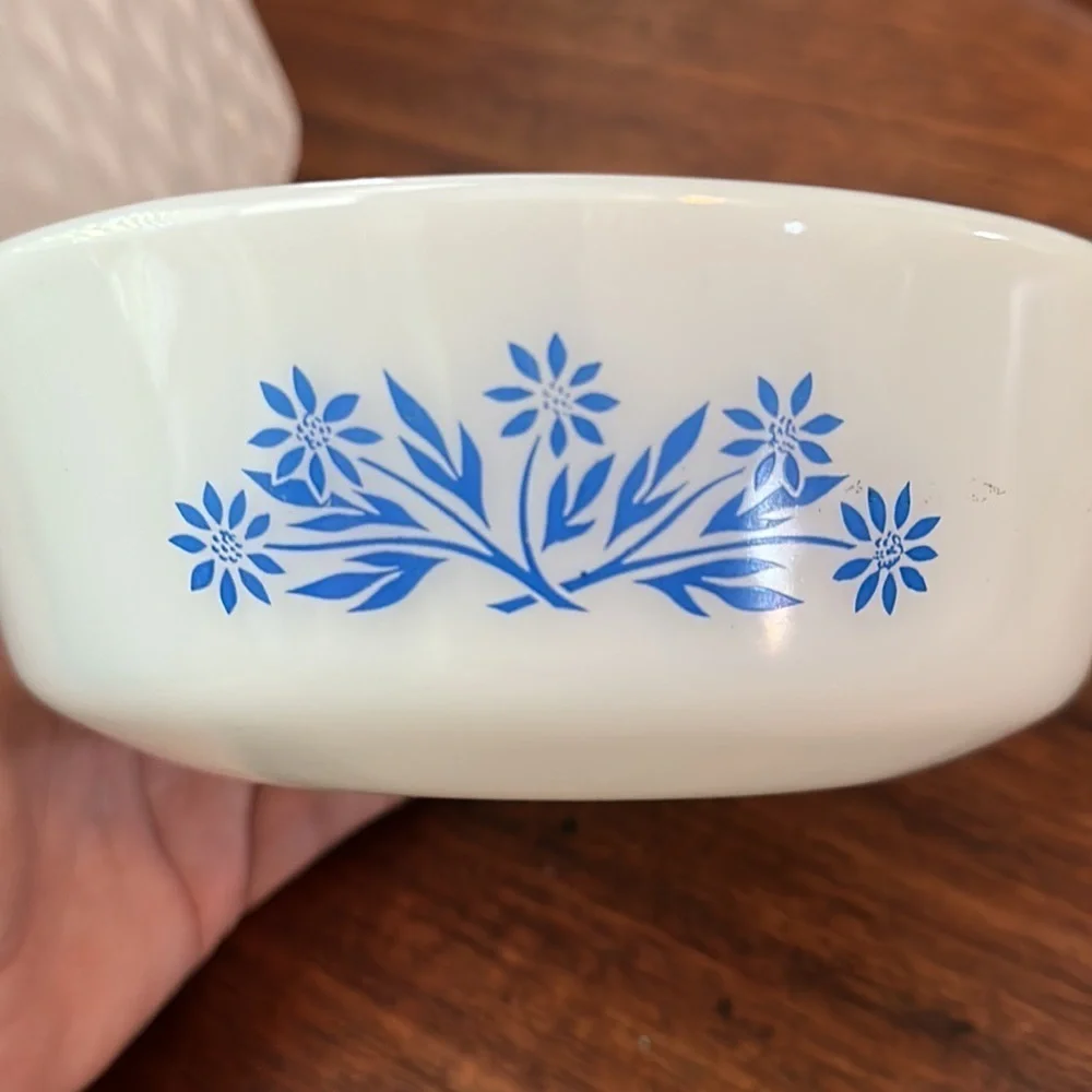 Fire King casserole dish 1 qt Vintage Cornflower